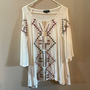 Off white peasant top
